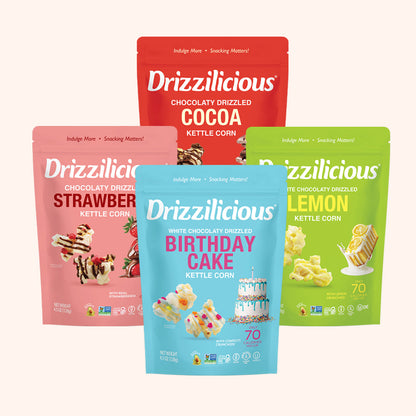 Variety Pack 4 Flavor Chocolaty Drizzled Kettle Corn 4.5 oz